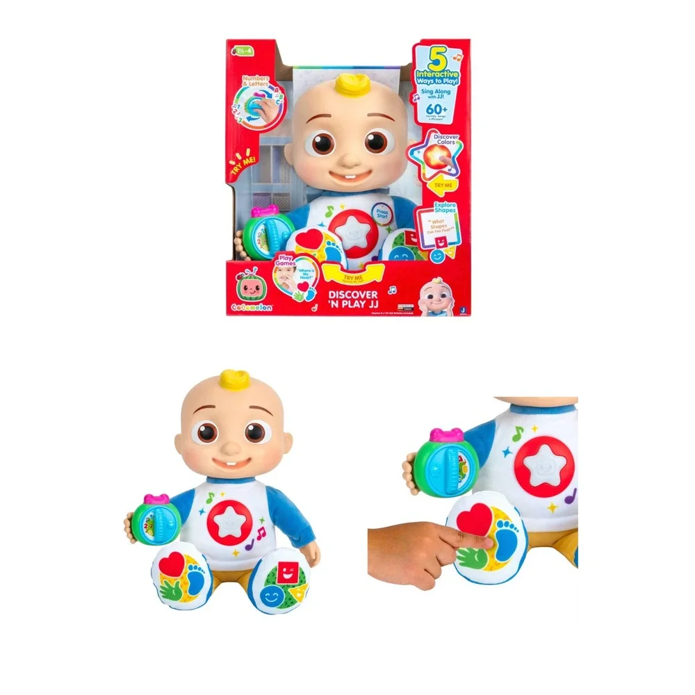 Cocomelon Discover 'N Play JJ Doll 5 Interactive Ways to Play 60+ Sounds Phrases